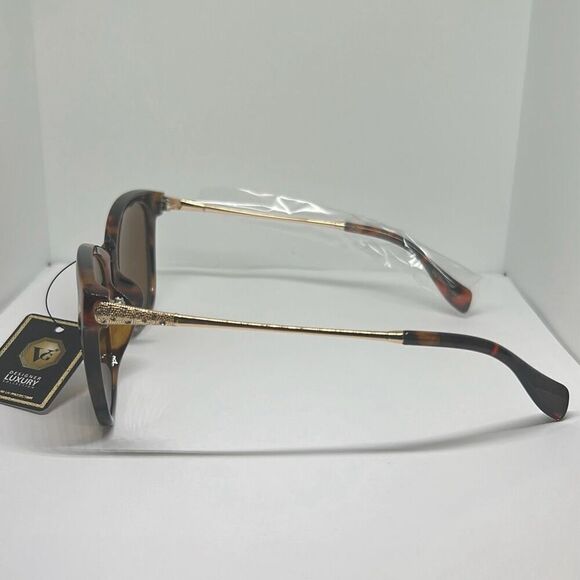 VG Cat Eye Bling Tortoise Women’s Sunglasses - Picture 2 of 3